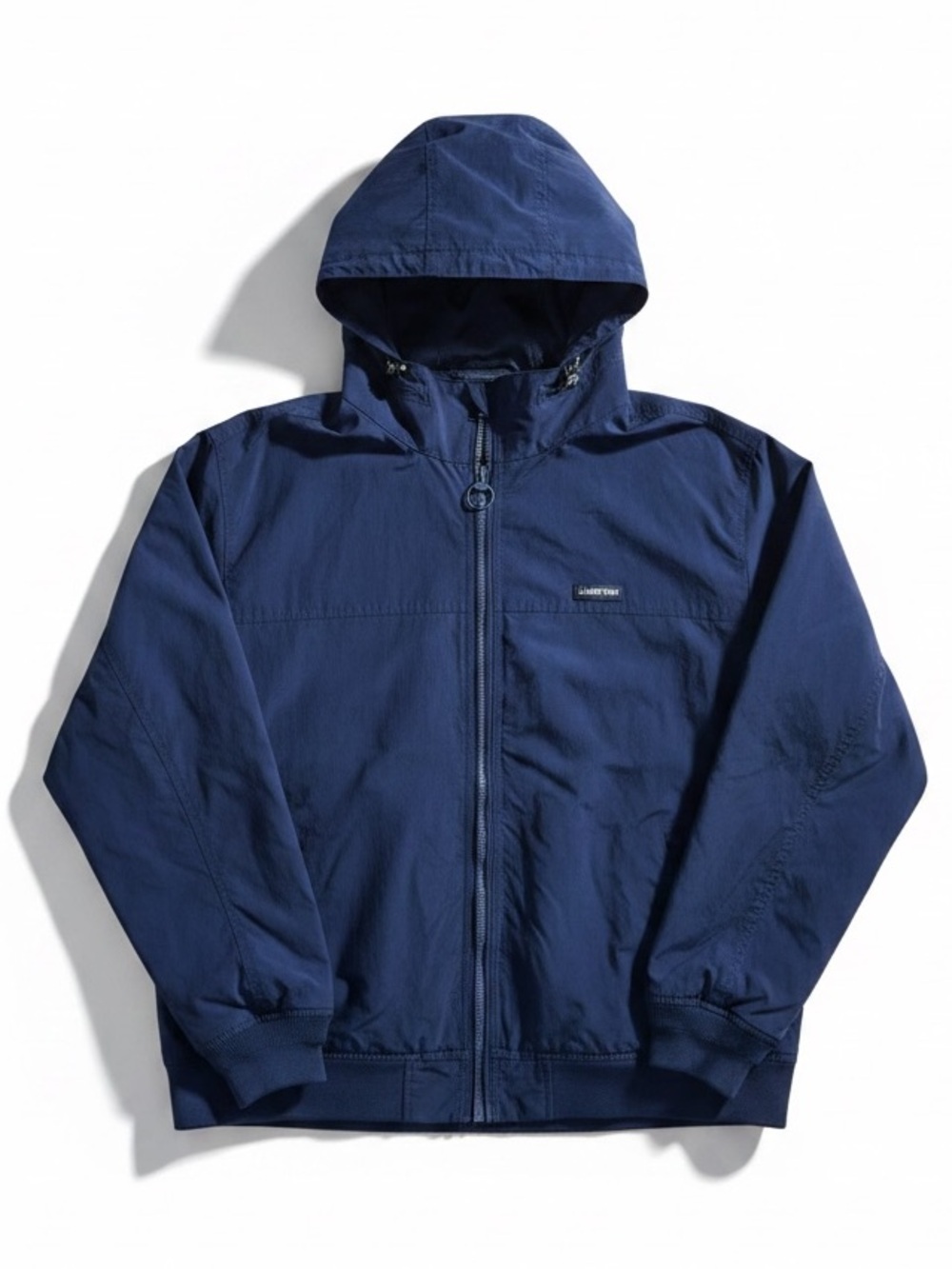 Lands End Navy Hooded Jacket Full Zip Lined Lightweight Coat Outdoor XXL